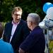 Ann Arbor resident David Wallner talks to another guest during the Ann Arbor Public Schools retirement party at Top of the Park on Tuesday, June 18. He is here to support his wife Louise who was the music teacher at Bryant Elementary. Daniel Brenner I AnnArbor.com